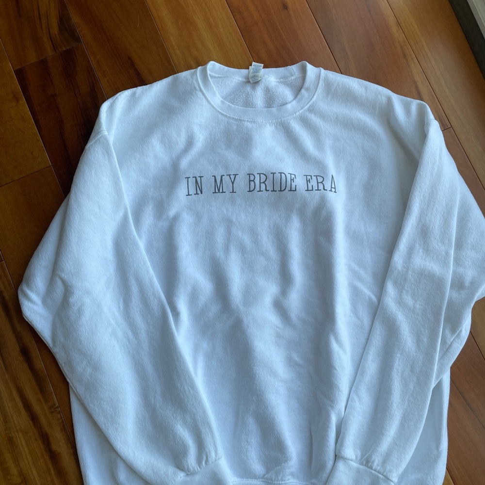 “In My Bride Era” White Crewneck Sweater